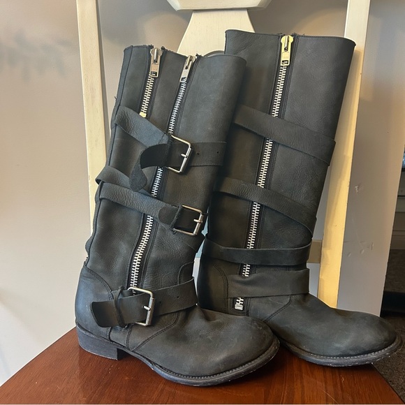 Dolce Vita Marlo Tall Zip Buckle Biker Boot Sz 7 - Picture 10 of 13